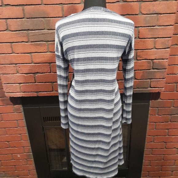 Ginger G Womans Large Blue & White Striped Long Cardigan – Casual Cozy - Picture 3 of 6